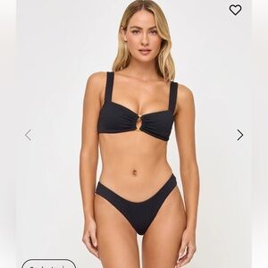 L*Space Black Ribbed Willow/Camacho Bikini, M/L